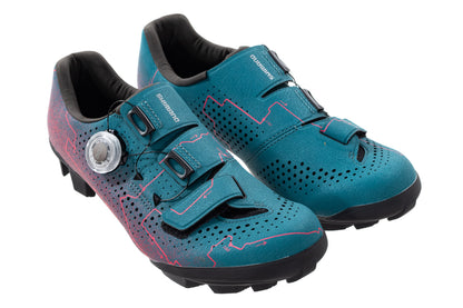 USED (open box) Shimano SH-RX6W Women's Gravel Cycling Shoe 40 EU/8 US Sunrise Blue/Pink