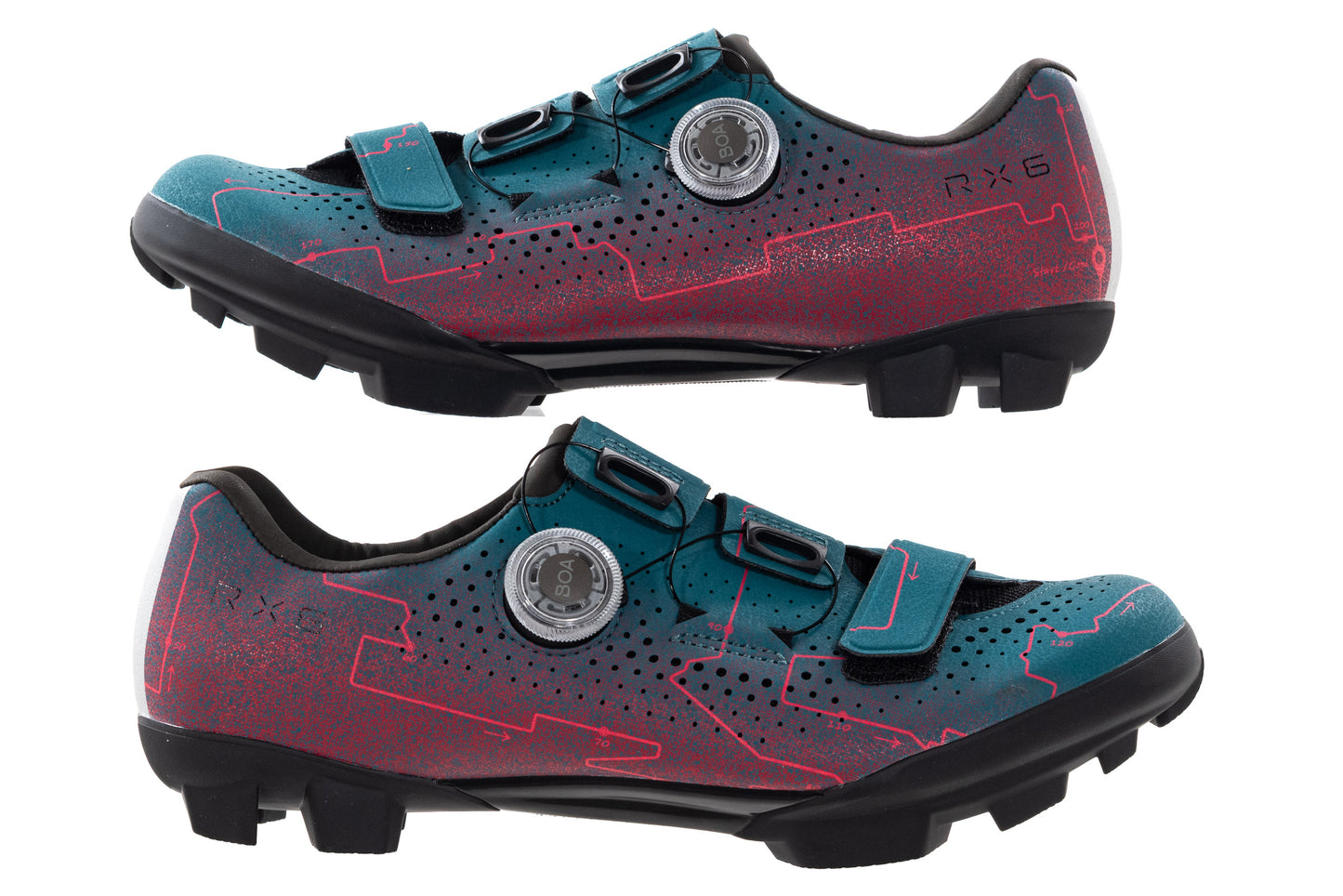 USED (open box) Shimano SH-RX6W Women's Gravel Cycling Shoe 40 EU/8 US Sunrise Blue/Pink