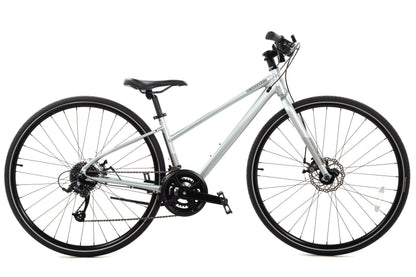 USED 2024 Cannondale Quick Disc 5 Step Thru XS Fitness Hybrid Bike Silver 2x8 Speed