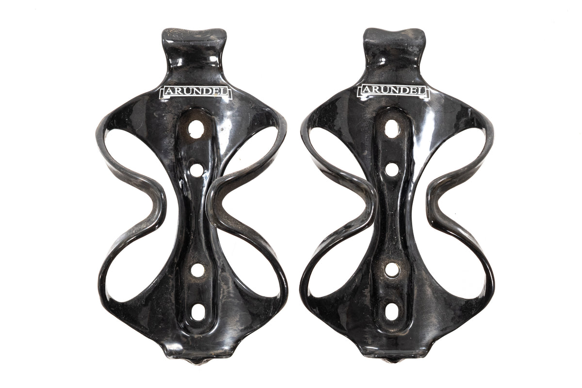 USED Arundel Mandible Carbon Bottle Cages (Pair) UD Weave Glossy Black