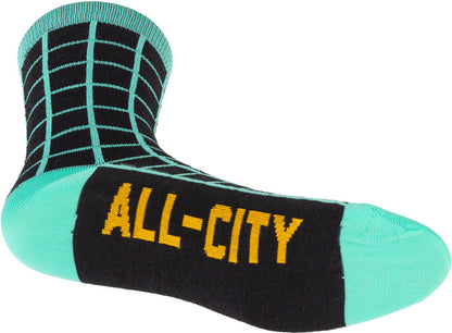 NEW All-City Club Tropic Socks - 6", Black, Goldenrod, Teal, Small/Medium - Around the Cycle