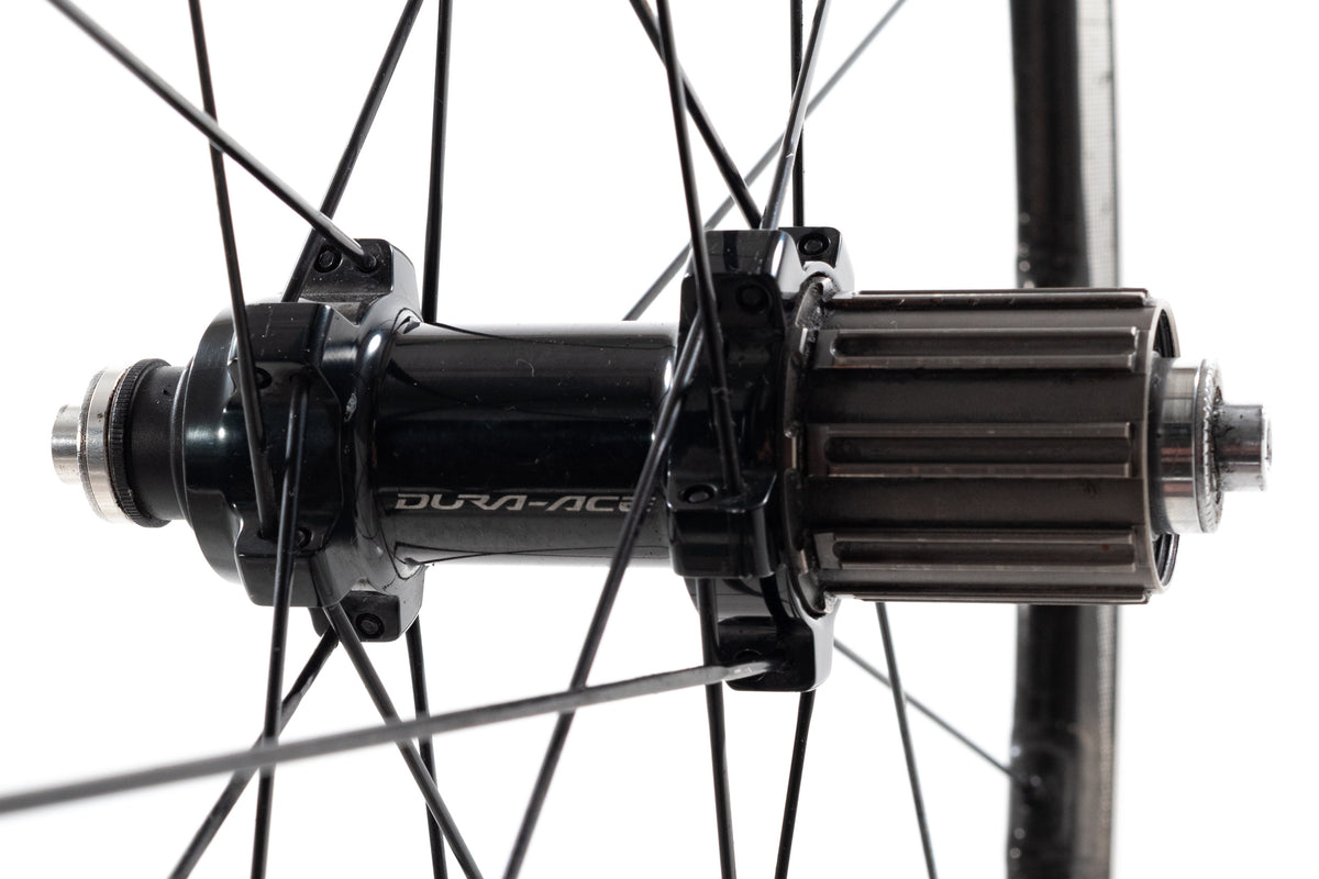USED Shimano Dura-Ace C24 WH-9000 700C Rear Road Wheel Carbon/Alloy HG 11 speed Rim Brake QR