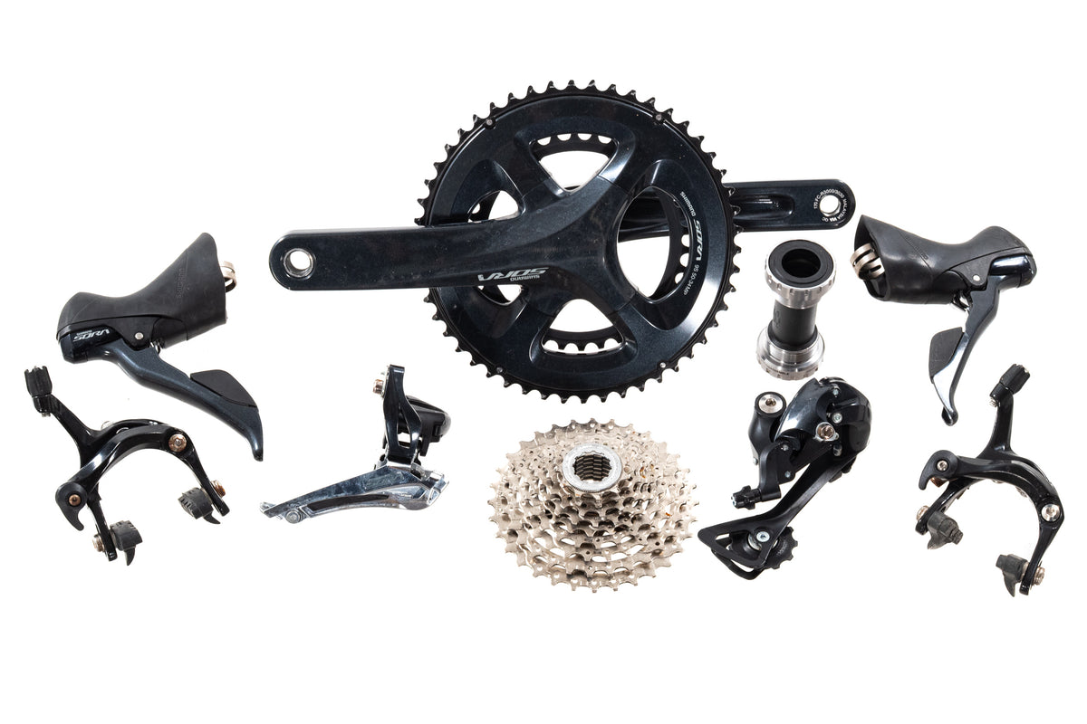 USED Shimano Sora R3000 2x9 speed Road Groupset 170mm 50/34T Crankset 11-32T Cassette
