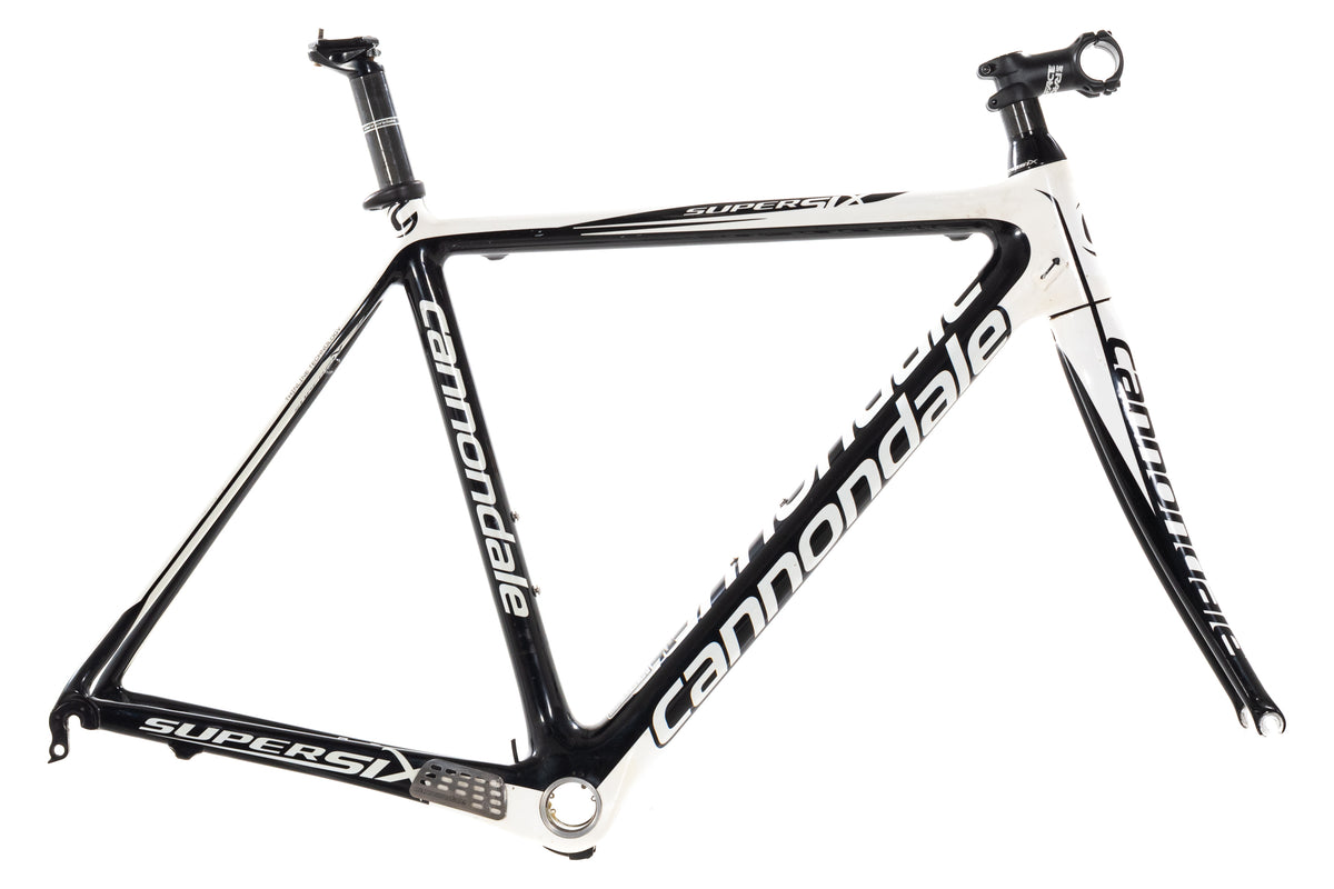 USED 2010 Cannondale SuperSix 52cm Carbon Road Frame Rim Brake Quick Release Black/White