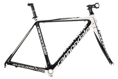 USED 2010 Cannondale SuperSix 52cm Carbon Road Frame Rim Brake Quick Release Black/White
