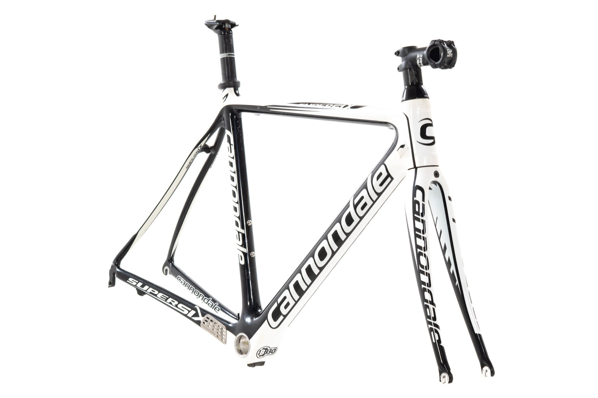 USED 2010 Cannondale SuperSix 52cm Carbon Road Frame Rim Brake Quick Release Black/White