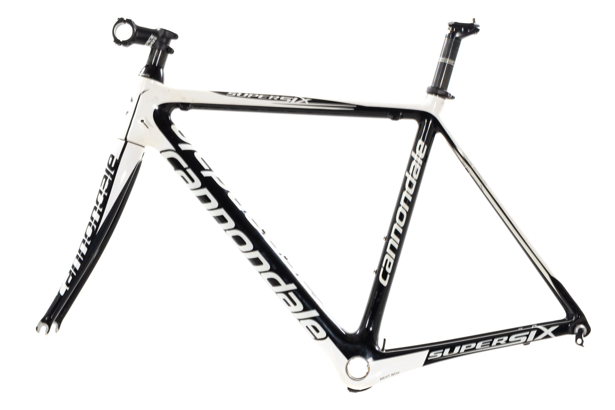 USED 2010 Cannondale SuperSix 52cm Carbon Road Frame Rim Brake Quick Release Black/White
