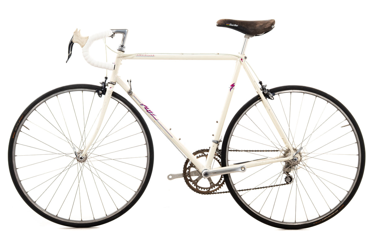 USED Vintage Late 1980's Specialized Allez 56cm Lugged Steel Road Bike Suntour Sprint 9000 2x6 speed White AS IS