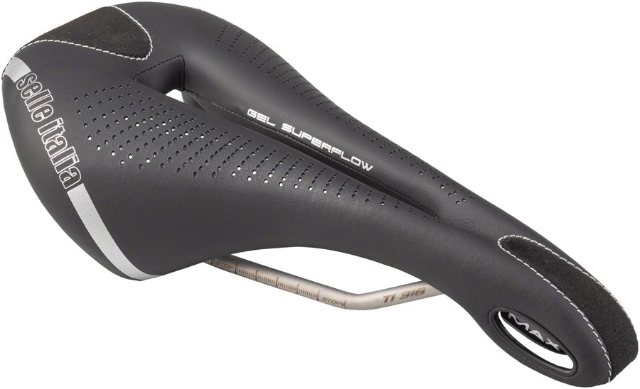 NEW Selle Italia Max Flite Gel Superflow Saddle - Titanium, Black, L3