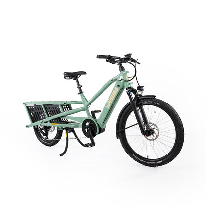 NEW Yuba Spicy Curry Plus Long-Tail Cargo eBike Light Green - Bosch Cargo Line 625Wh - Around the Cycle