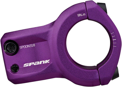 NEW Spank SPOON 318  Stem - 33mm, 31.8mm Clamp, 0 Degree, 1-1/8", Purple - Around the Cycle
