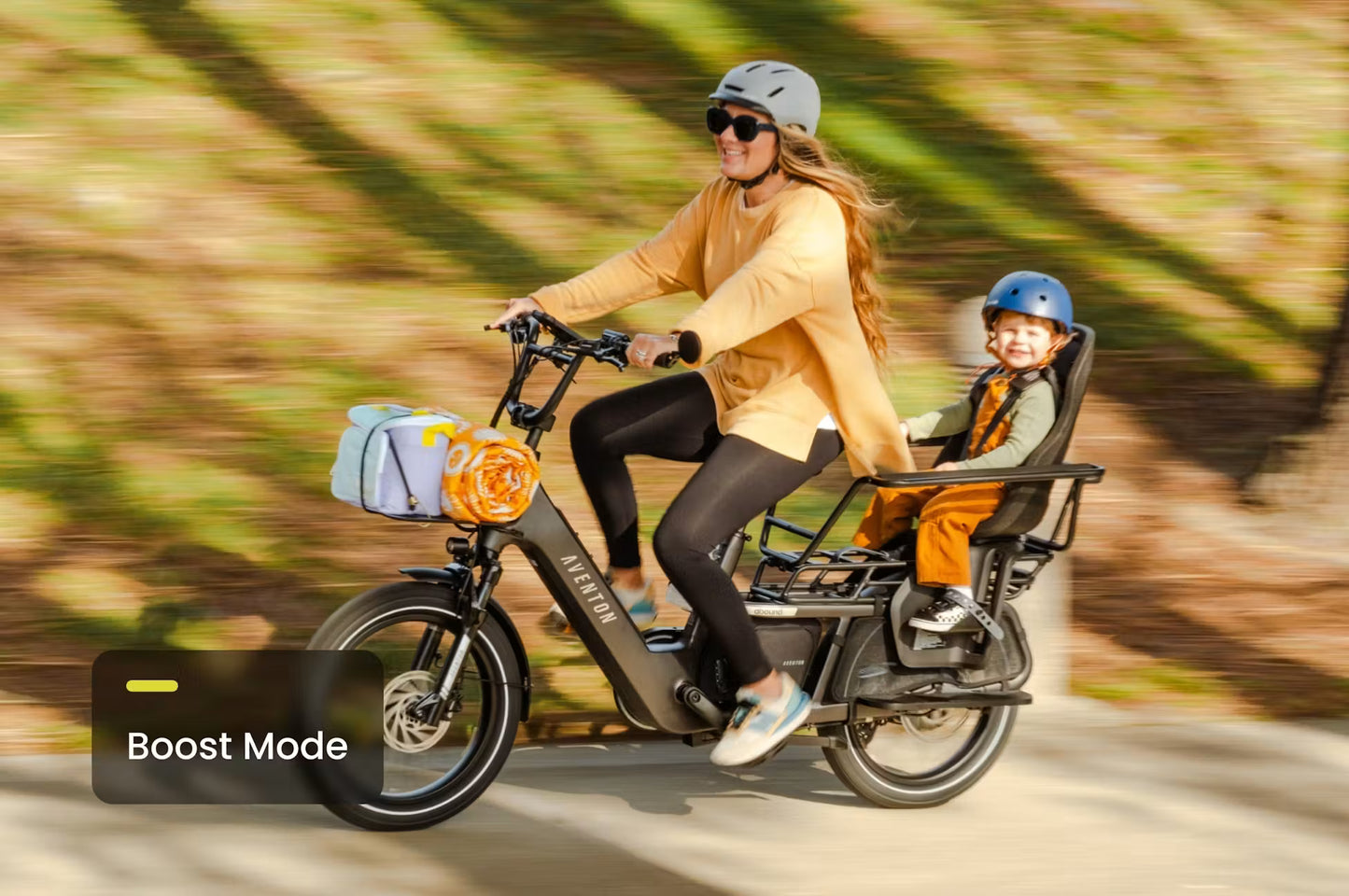 NEW Aventon Abound LR Electric Cargo Bike — 750W, 2-Passenger Rear Deck, 440lb Capacity