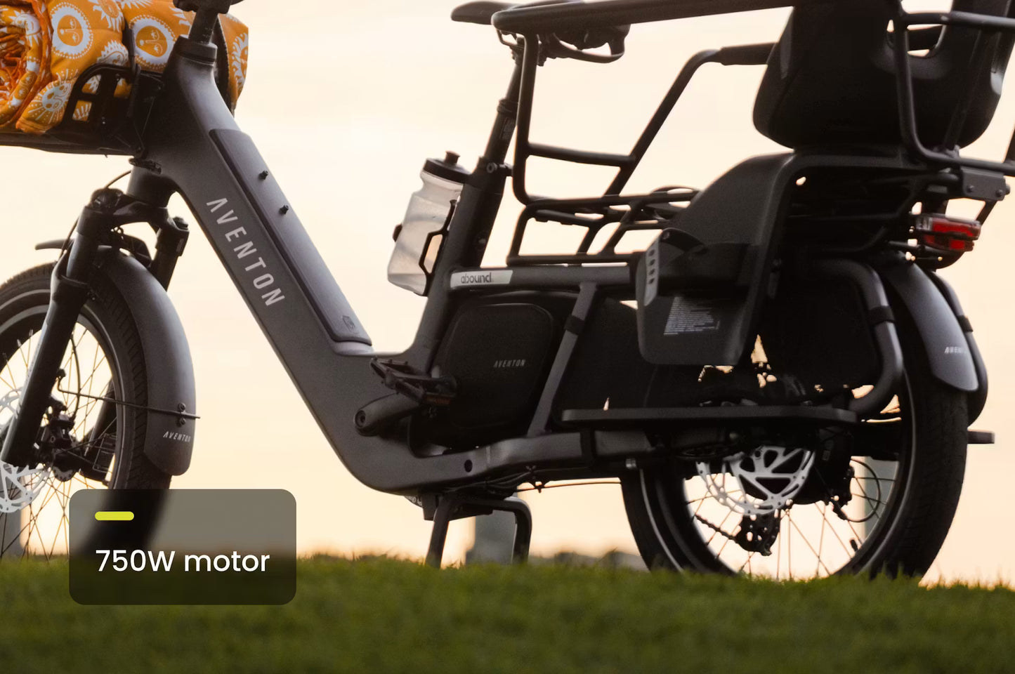 NEW Aventon Abound LR Electric Cargo Bike — 750W, 2-Passenger Rear Deck, 440lb Capacity