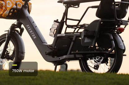 NEW Aventon Abound LR Electric Cargo Bike — 750W, 2-Passenger Rear Deck, 440lb Capacity