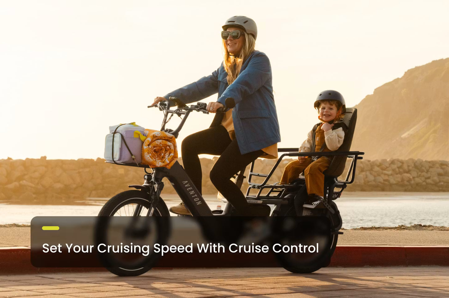 NEW Aventon Abound LR Electric Cargo Bike — 750W, 2-Passenger Rear Deck, 440lb Capacity