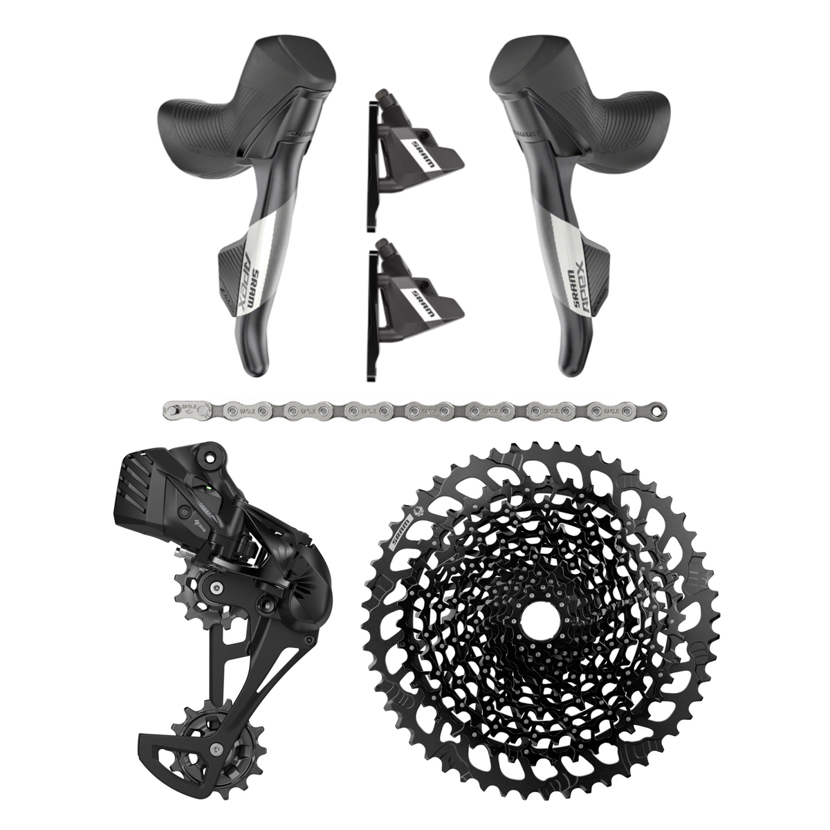 NEW SRAM Apex D1 / S500 Eagle AXS Mullet Groupset Kit, 1x12, Gravel