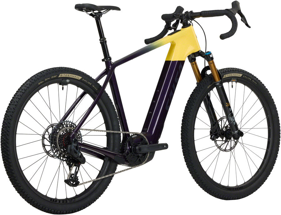 NEW Salsa Tributary C Force XO AXS Transmission SUS Gravel Ebike - 29", Carbon, Amethyst/Yellow - Around the Cycle