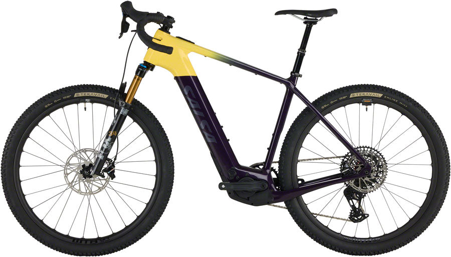 NEW Salsa Tributary C Force XO AXS Transmission SUS Gravel Ebike - 29", Carbon, Amethyst/Yellow - Around the Cycle