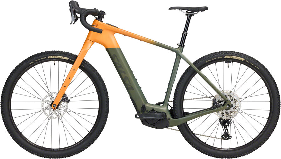 NEW Salsa Tributary C GRX 820 Gravel Ebike - 29", Carbon, Dark Pine/Terracotta - Around the Cycle