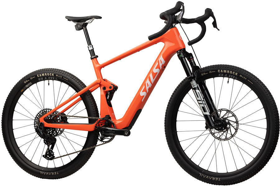 NEW Salsa Wanderosa C Force XO AXS Transmission Ebike - 29", Carbon, Coral - Around the Cycle