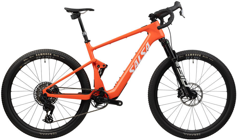NEW Salsa Wanderosa C Force XO AXS Transmission Ebike - 29", Carbon, Coral - Around the Cycle