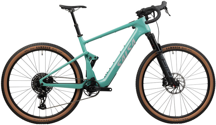 NEW Salsa Wanderosa C Apex Eagle Ebike - 29", Carbon, Sea Green - Around the Cycle