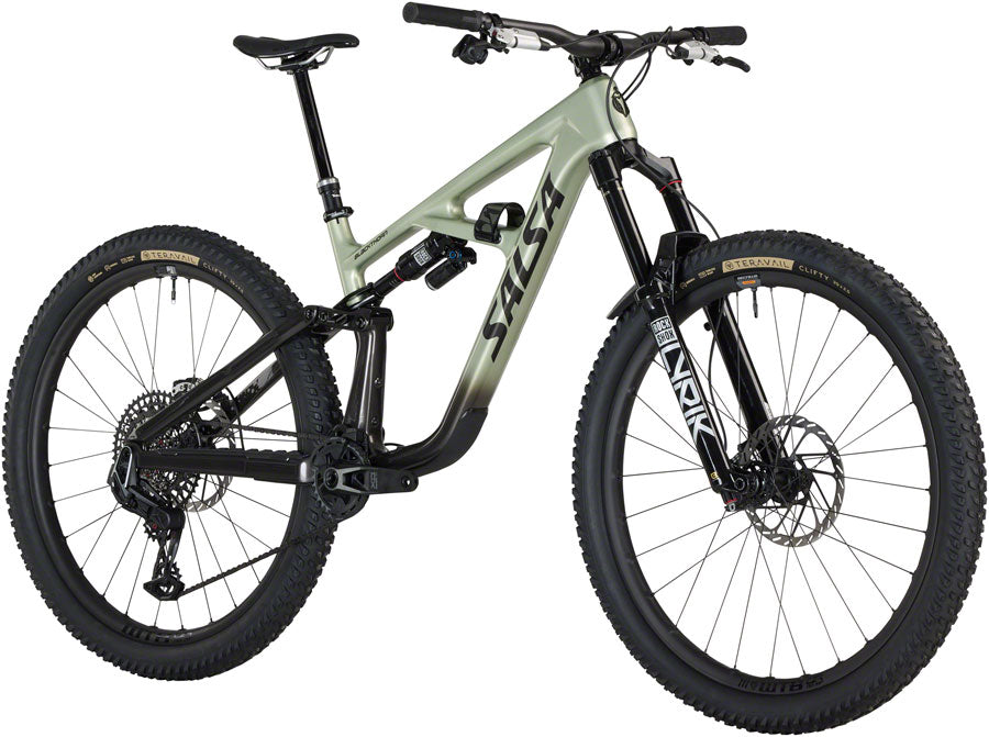 NEW Salsa Blackthorn 145 C X0 AXS Transmission Full Suspension All-Mountain Bike - 29", Carbon, Coffee Black / Sage - Around the Cycle