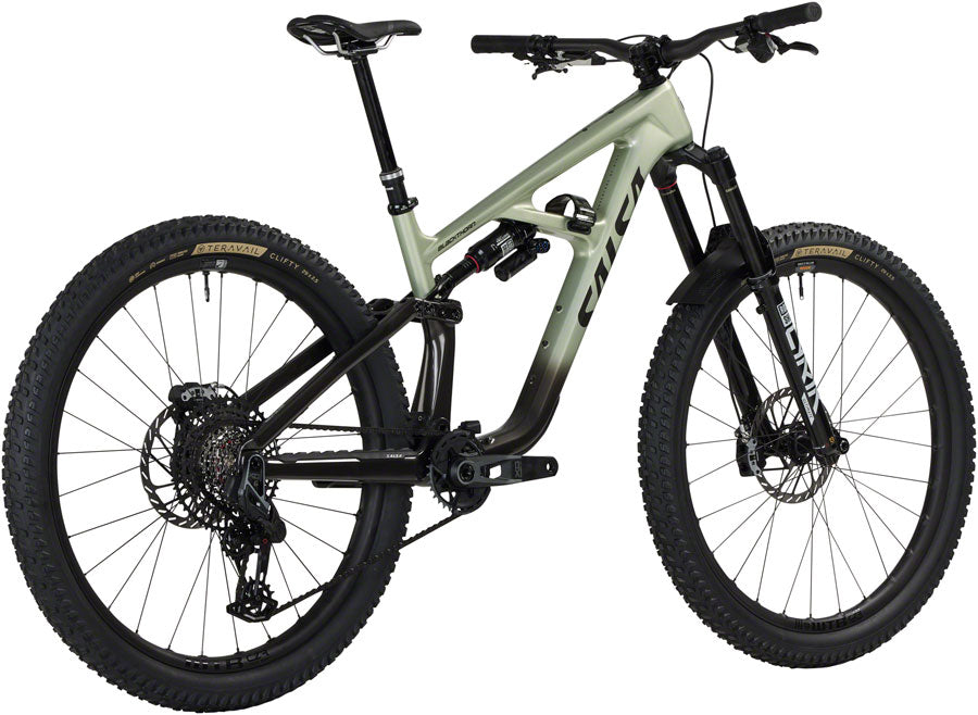 NEW Salsa Blackthorn 145 C X0 AXS Transmission Full Suspension All-Mountain Bike - 29", Carbon, Coffee Black / Sage - Around the Cycle