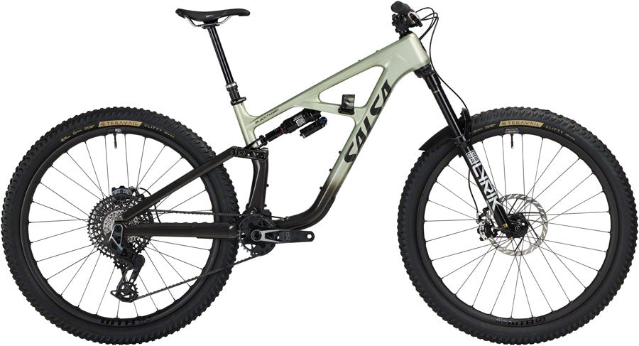 NEW Salsa Blackthorn 145 C X0 AXS Transmission Full Suspension All-Mountain Bike - 29", Carbon, Coffee Black / Sage - Around the Cycle