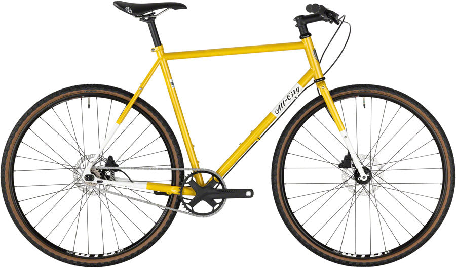 DEMO All-City Super Professional Flat Bar Single Speed Bike - 700c, Steel, Lemon Dab, 55cm