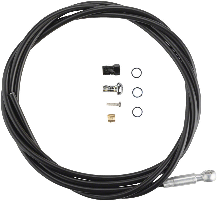 NEW Shimano SM-BH90-SBLS High Pressure Disc Brake Hose Kit - Long Silver Banjo Caliper Connector, 2000mm, Black