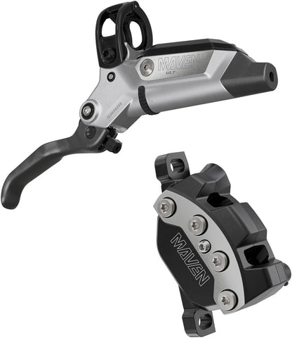 NEW SRAM Maven Ultimate Disc Brake and Lever - Front, Post Mount, 950mm Hose, 4-Piston, Carbon Lever Blade, Ti Hardware, Silver/Black, B1