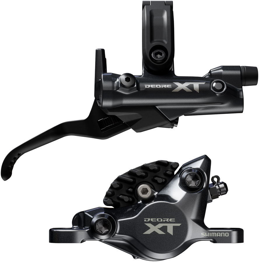 NEW Shimano Deore XT M8200 Disc Brake and Lever - Right/Rear, Post Mount, 2-Piston Caliper, SM-BH90-SBM Hose, Fin Metal Pads, Black - Around the Cycle