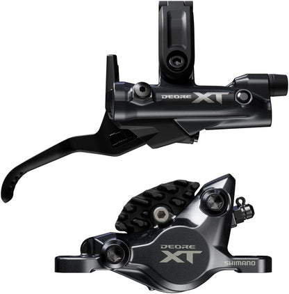 NEW Shimano Deore XT M8200 Disc Brake and Lever - Right/Rear, Post Mount, 2-Piston Caliper, SM-BH90-SBM Hose, Fin Metal Pads, Black - Around the Cycle