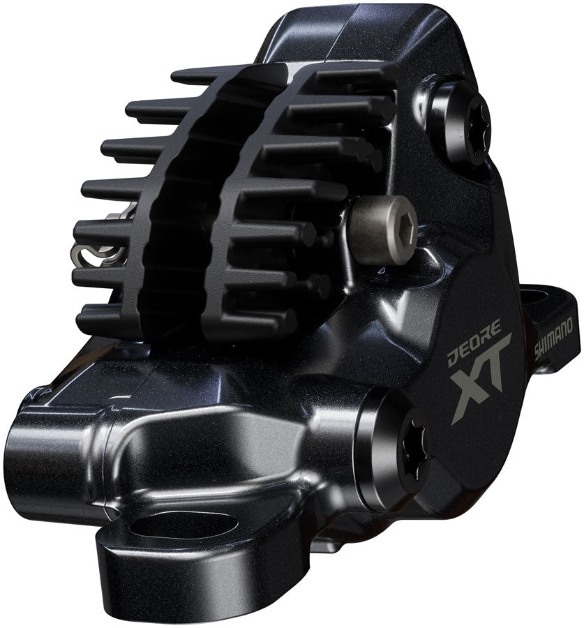 NEW Shimano Deore XT M8200 Disc Brake and Lever - Left/Front, Post Mount, 2-Piston Caliper, SM-BH90-SBM Hose, Fin Metal Pads, Black - Around the Cycle