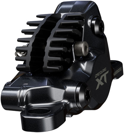 NEW Shimano Deore XT M8200 Disc Brake and Lever - Left/Front, Post Mount, 2-Piston Caliper, SM-BH90-SBM Hose, Fin Metal Pads, Black - Around the Cycle