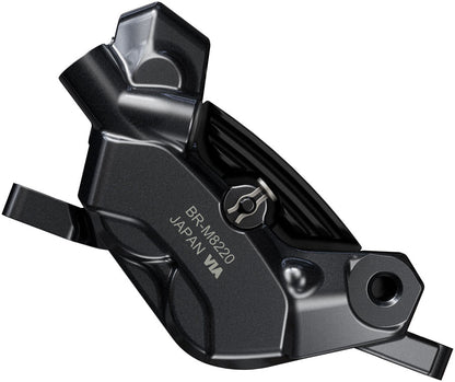 NEW Shimano Deore XT BR-M8220 Disc Brake and BL-M8200 Lever - Right/Rear, Post Mount, 4-Piston Caliper, SM-BH90-SBM Hose, Fin Metal Pads, Black - Around the Cycle