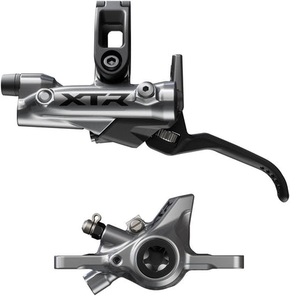 NEW Shimano XTR BR-M9200 Disc Brake and BL-M9220 Lever - Left/Front, Post Mount, 2-Piston Caliper, SM-BH90-SS Hose, Metal Pads, Gray - Around the Cycle