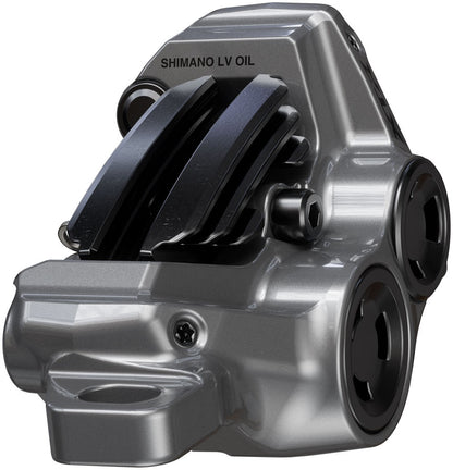 NEW Shimano XTR M9220 Enduro Disc Brake and Lever - Left/Front, Post Mount, 4-Piston Caliper, SM-BH90-SBM Hose, Finned Metal Pads, Gray - Around the Cycle