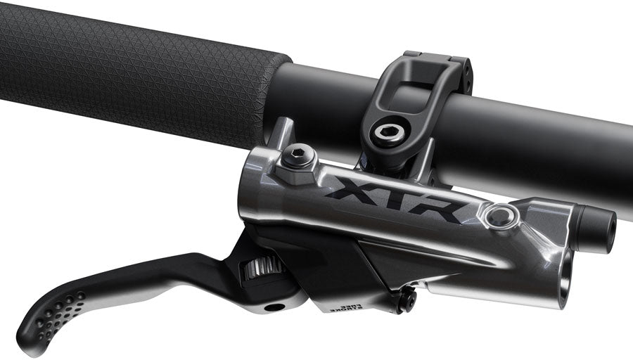 NEW Shimano XTR M9220 Enduro Disc Brake and Lever - Right/Rear, Post Mount, 4-Piston Caliper, SM-BH90-SBM Hose, Finned Metal Pads, Gray - Around the Cycle