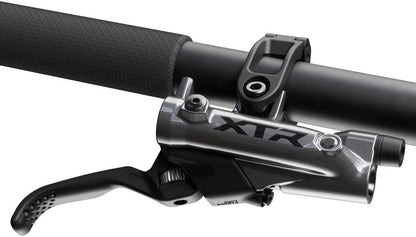 NEW Shimano XTR M9220 Enduro Disc Brake and Lever - Right/Rear, Post Mount, 4-Piston Caliper, SM-BH90-SBM Hose, Finned Metal Pads, Gray - Around the Cycle