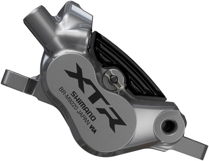 NEW Shimano XTR M9220 Enduro Disc Brake and Lever - Right/Rear, Post Mount, 4-Piston Caliper, SM-BH90-SBM Hose, Finned Metal Pads, Gray - Around the Cycle