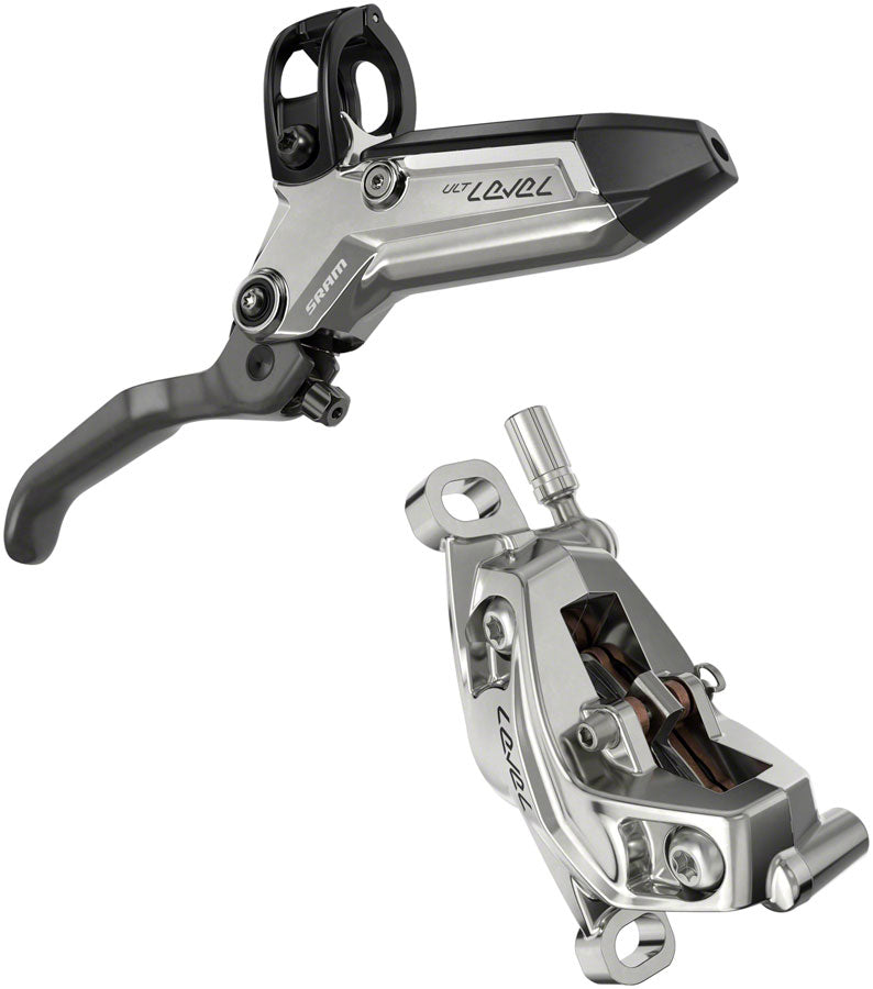 NEW SRAM Level Ultimate Stealth Disc Brake and Lever - Front, Post Mount, 4-Piston, Carbon Lever, Titanium Hardware, Black/Silver, C1 - Around the Cycle