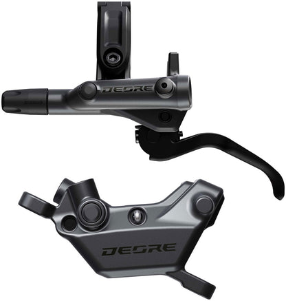 NEW Shimano Deore BR-M6220 Disc Brake and BL-M6200 Lever - Post Mount, 4-Piston Caliper, SM-BH90-SS Hose, Metal Pads, Gray/Black