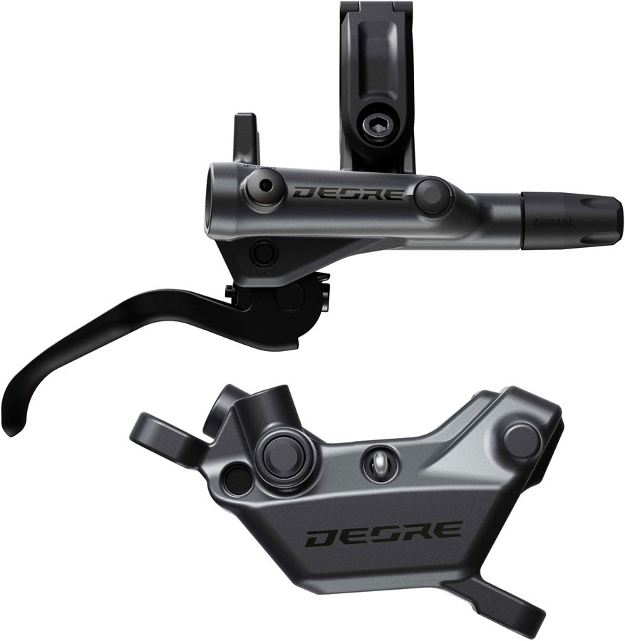 NEW Shimano Deore BR-M6220 Disc Brake and BL-M6200 Lever - Post Mount, 4-Piston Caliper, SM-BH90-SS Hose, Metal Pads, Gray/Black