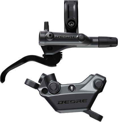 NEW Shimano Deore BR-M6220 Disc Brake and BL-M6200 Lever - Post Mount, 4-Piston Caliper, SM-BH90-SS Hose, Metal Pads, Gray/Black