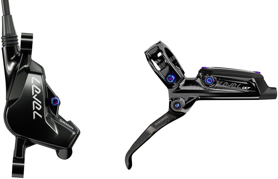 NEW SRAM Level Ultimate Disc Brake and Lever - Front, Hydraulic, Post Mount, Black with Rainbow Hardware, B1