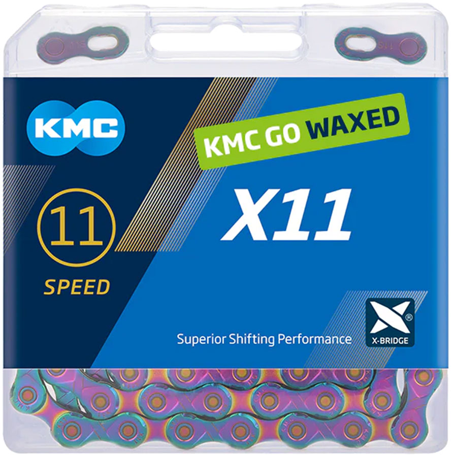 NEW KMC WAX X11 Waxed Chain - 11-Speed, 118 Links, Aurora - Around the Cycle