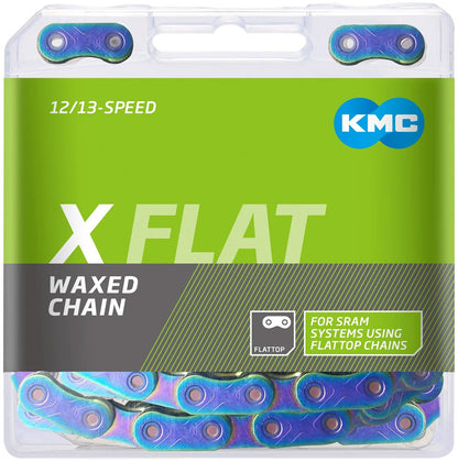 NEW KMC X-Flat Titanium Nitride Waxed Chain - 12/13-Speed, 126 Links, Compatible with SRAM T-Type and AXS Systems
