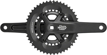 NEW microSHIFT Sword Black Wide 2x Crankset - 9-Speed, 110/80 Asym BCD, JIS Square Taper Spindle Interface, Black - Around the Cycle